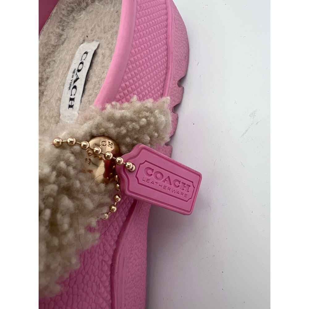 Coach Pink Shearling-Lined Clogs, size 11 - Picture 5 of 7